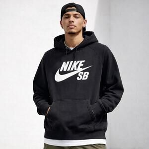 Nike SB Pullover Hoodie XL Black Swoosh Logo Skateboarding Sweatshirt